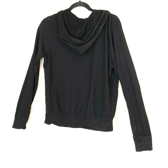 Sundry Anthropologie Size Small 1 Zip Hoodie French Terry Jacket in Black NEW - Picture 8 of 12